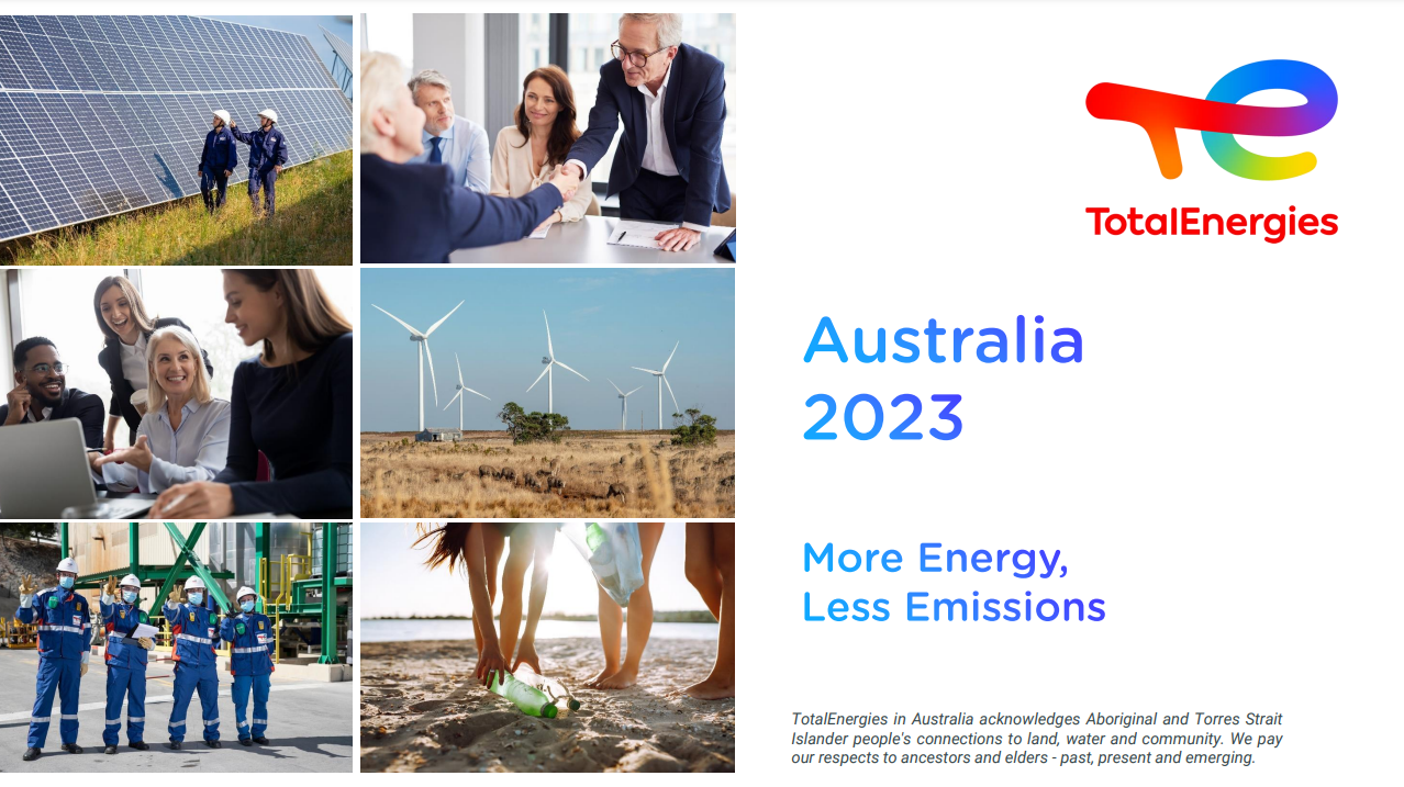 Totalenergies Australia 2023, More energy, Less emissions