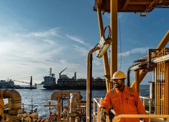 Operator on the tension-leg platform (TLP), Moho Nord project, Republic of the Congo