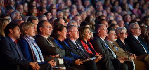 Thierry Desmarets lors de l'assemblée générale 2016 de Total au Palais des Congrès
