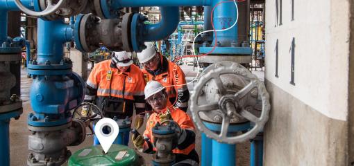 Digital Industriel au centre de formation Oleum : utilisation de matériel digital permettant la mobilité. Raffinerie des Flandres Total à Mardyck-Dunkerque.