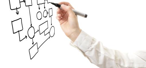 Main dessinant un organigramme