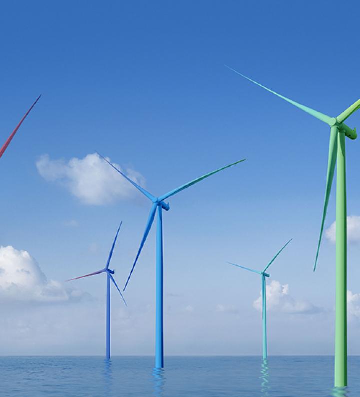 wind turbines at sea