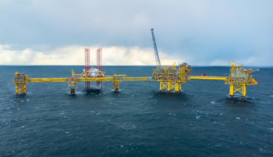 Tyra offshore gas platform in the North Sea - see description hereafter